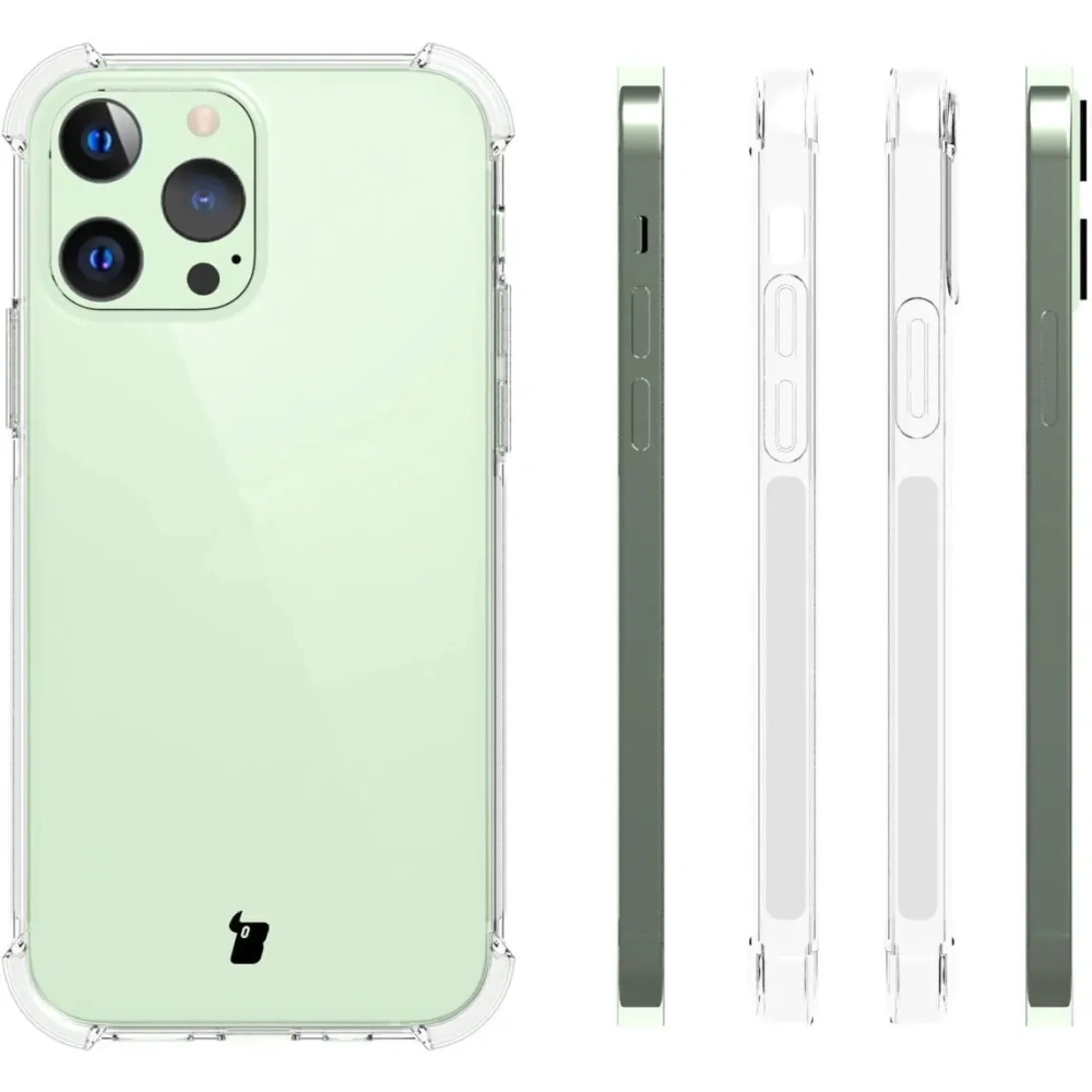 Etui + 2x szkło na ekran + obiektyw Bizon Case Clear Pack do Apple iPhone 13 Pro przezroczyste
