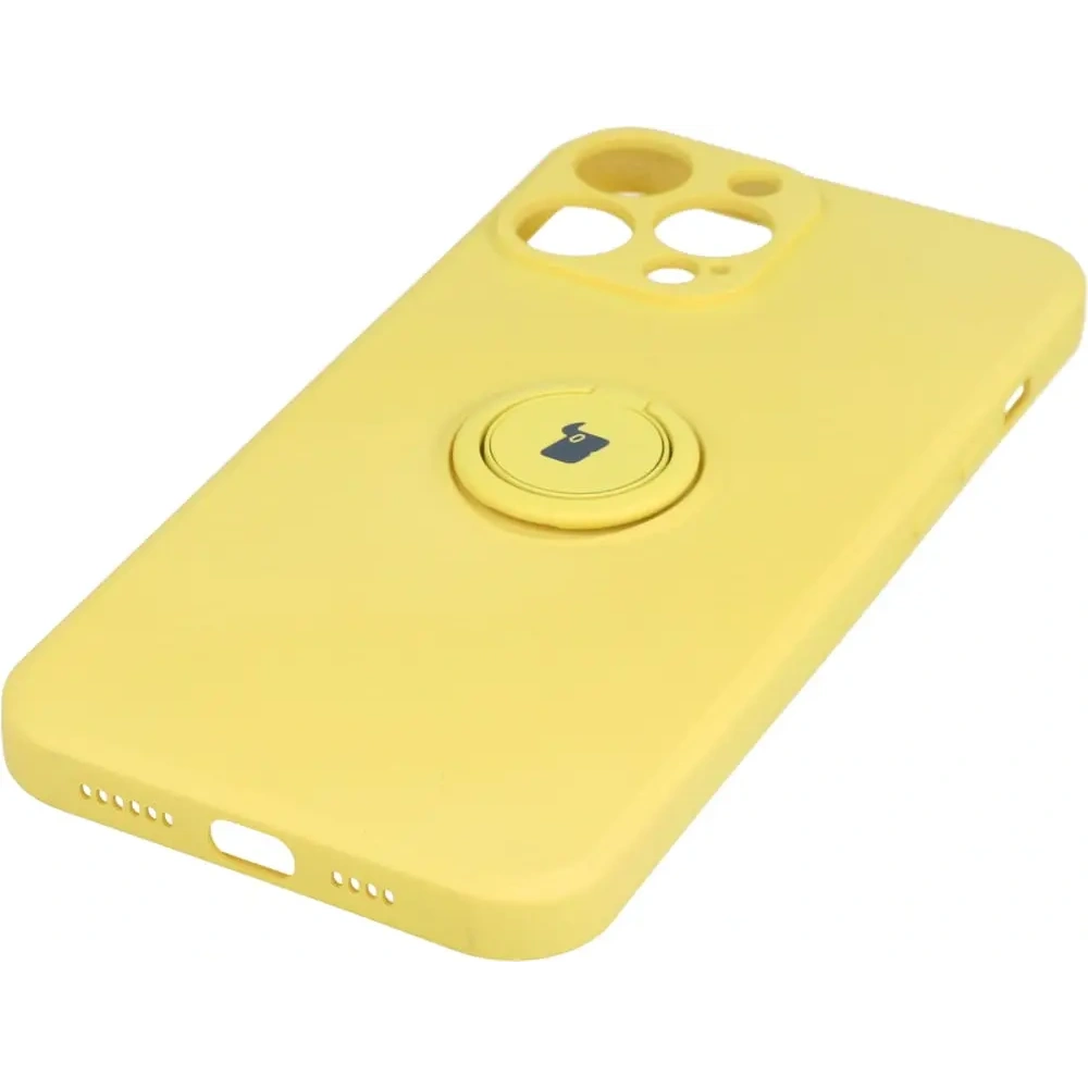 Etui Bizon Case Silicone Ring do Apple iPhone 13 Pro Max żółte