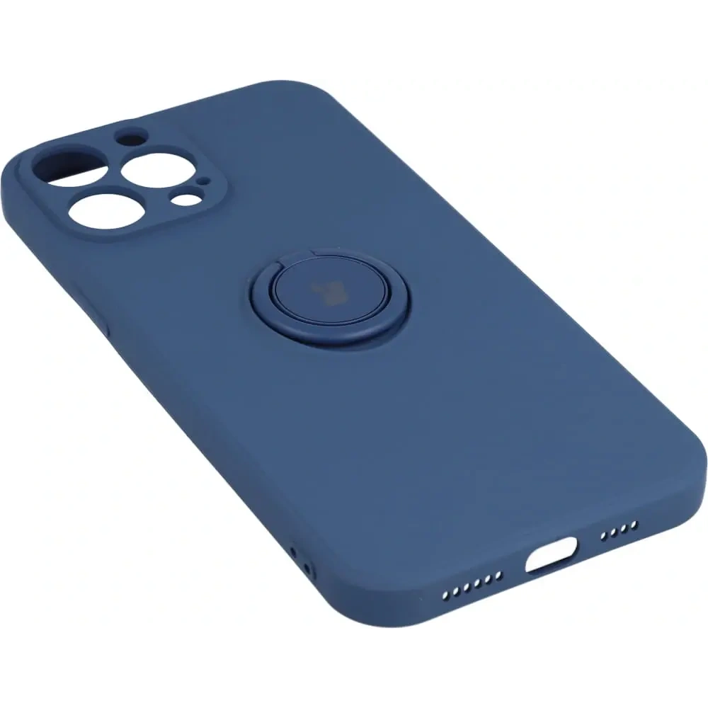 Etui Bizon Case Silicone Ring do Apple iPhone 13 Pro Max granatowe