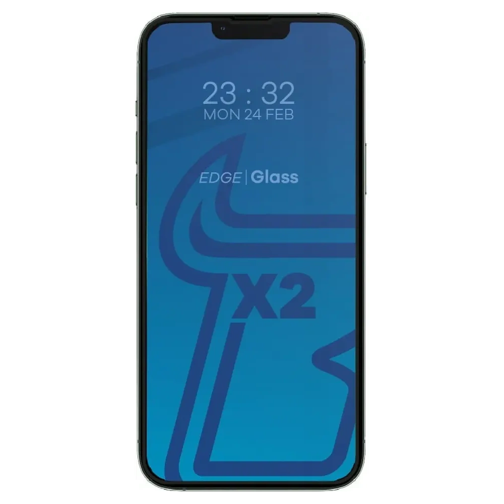 Szkło hartowane Bizon Glass Edge - [2 PACK] + ochrona na obiektyw Apple iPhone 13 Pro Max czarne