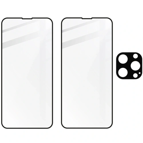 Buy Bizon Glass Edge tempered glass - [2 PACK] + lens protection Apple iPhone 13 Pro Max black - BIZ175 - {ean13} - Home Screen Store Europe