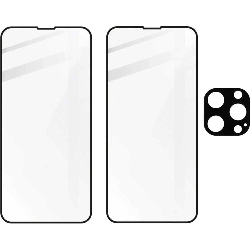 Szkło hartowane Bizon Glass Edge - [2 PACK] + ochrona na obiektyw Apple iPhone 13 Pro Max czarne