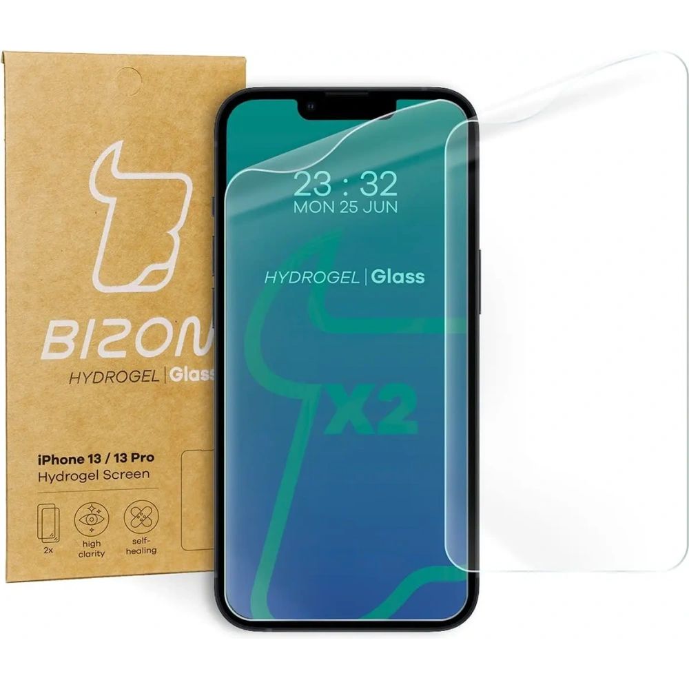 Folia hydrożelowa na ekran Bizon Glass Hydrogel Apple iPhone 13 / 13 Pro [2 PACK]