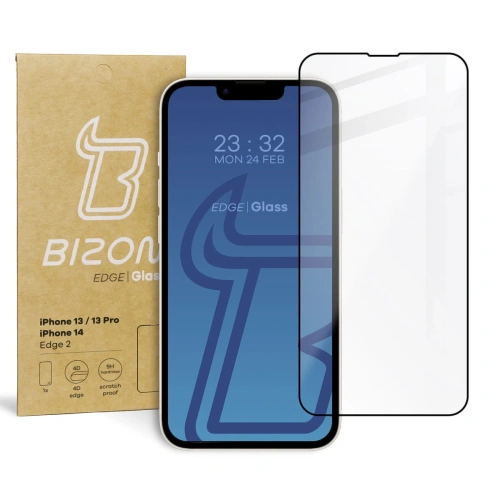 Kup Bizon Glass Edge 2 Apple iPhone 14 / 13 / 13 Pro fekete - BIZ187 - {ean13} - Sklep Home Screen
