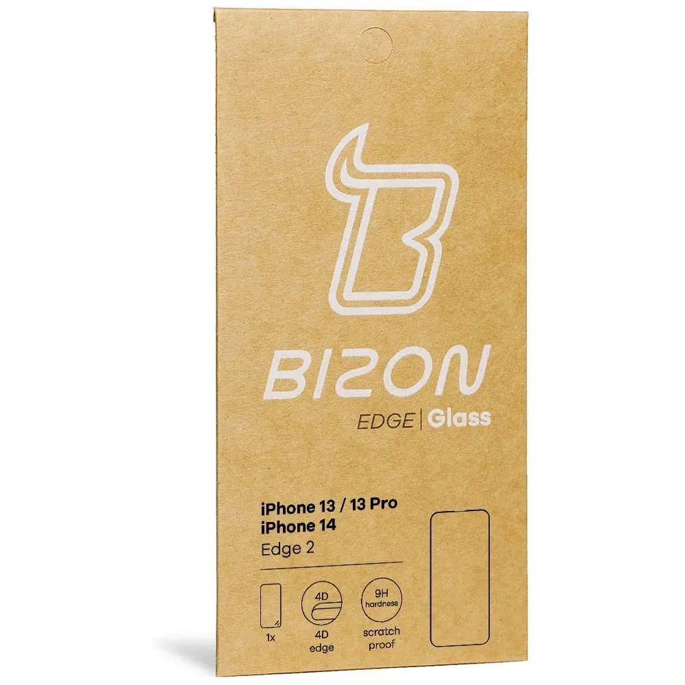 Szkło hartowane Bizon Glass Edge 2 do Apple iPhone 14 / 13 / 13 Pro czarne