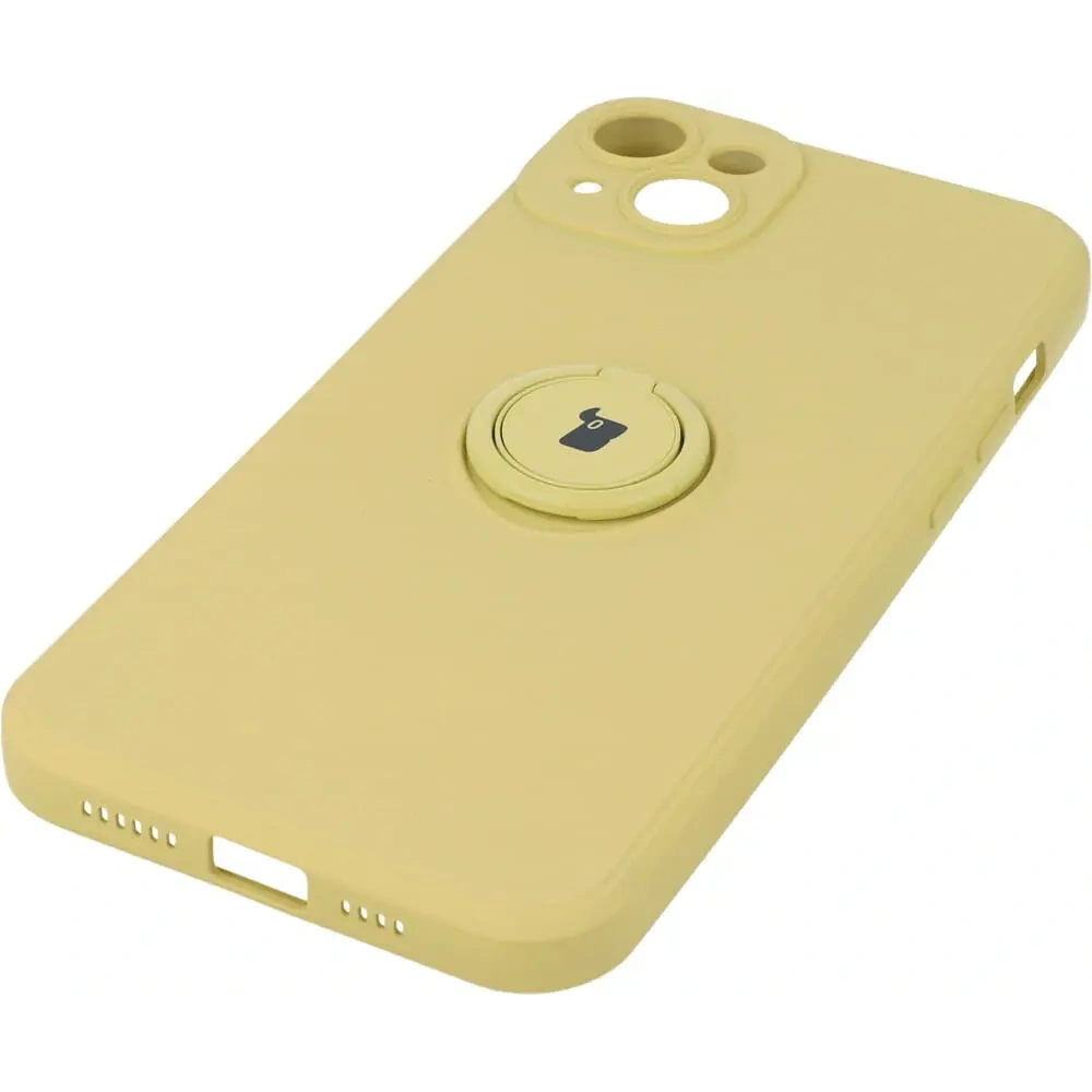 Etui Bizon Case Silicone Ring Sq do Apple iPhone 14 Plus żółte