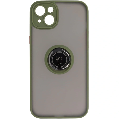 Kup Etui z uchwytem na palec Bizon Case Hybrid Ring do Apple iPhone 14 Plus przydymione z zieloną ramką - BIZ199 - {ean13} - Sklep Home Screen