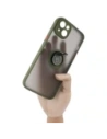 Kup Etui z uchwytem na palec Bizon Case Hybrid Ring do Apple iPhone 14 Plus przydymione z zieloną ramką - BIZ199 - {ean13} - Sklep Home Screen