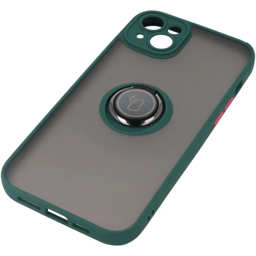 Buy Bizon Case Hybrid Ring Apple iPhone 14 Plus smoky with a dark green frame - BIZ205 - {ean13} - Home Screen Store Europe
