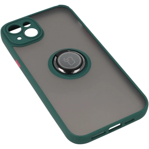 Buy Bizon Case Hybrid Ring Apple iPhone 14 Plus smoky with a dark green frame - BIZ205 - {ean13} - Home Screen Store Europe