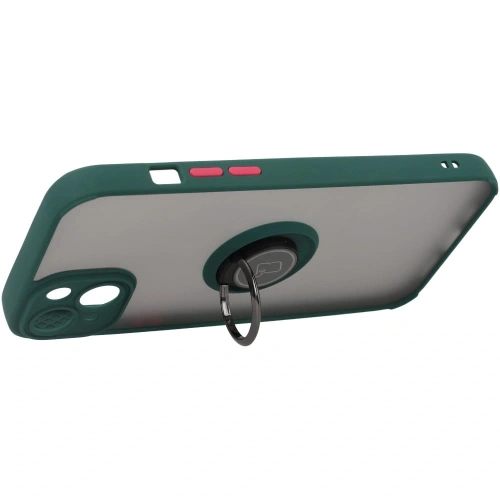 Buy Bizon Case Hybrid Ring Apple iPhone 14 Plus smoky with a dark green frame - BIZ205 - {ean13} - Home Screen Store Europe