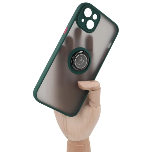 Buy Bizon Case Hybrid Ring Apple iPhone 14 Plus smoky with a dark green frame - BIZ205 - {ean13} - Home Screen Store Europe