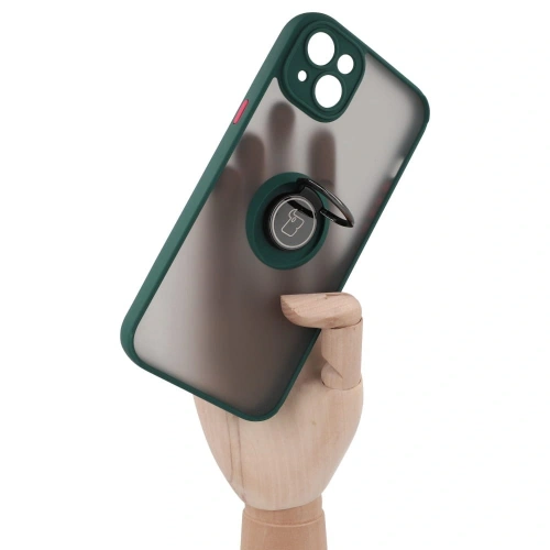 Buy Bizon Case Hybrid Ring Apple iPhone 14 Plus smoky with a dark green frame - BIZ205 - {ean13} - Home Screen Store Europe