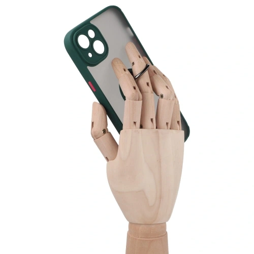 Buy Bizon Case Hybrid Ring Apple iPhone 14 Plus smoky with a dark green frame - BIZ205 - {ean13} - Home Screen Store Europe