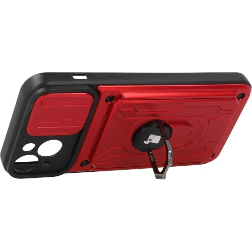 Kup Bizon Case Camshield Kártyahely Gyűrű Apple iPhone 14 Plus piros - BIZ211 - {ean13} - Sklep Home Screen