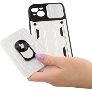 Kup Bizon Case Camshield Card Slot Ring Apple iPhone 14 Plus alb - BIZ213 - {ean13} - Sklep Home Screen