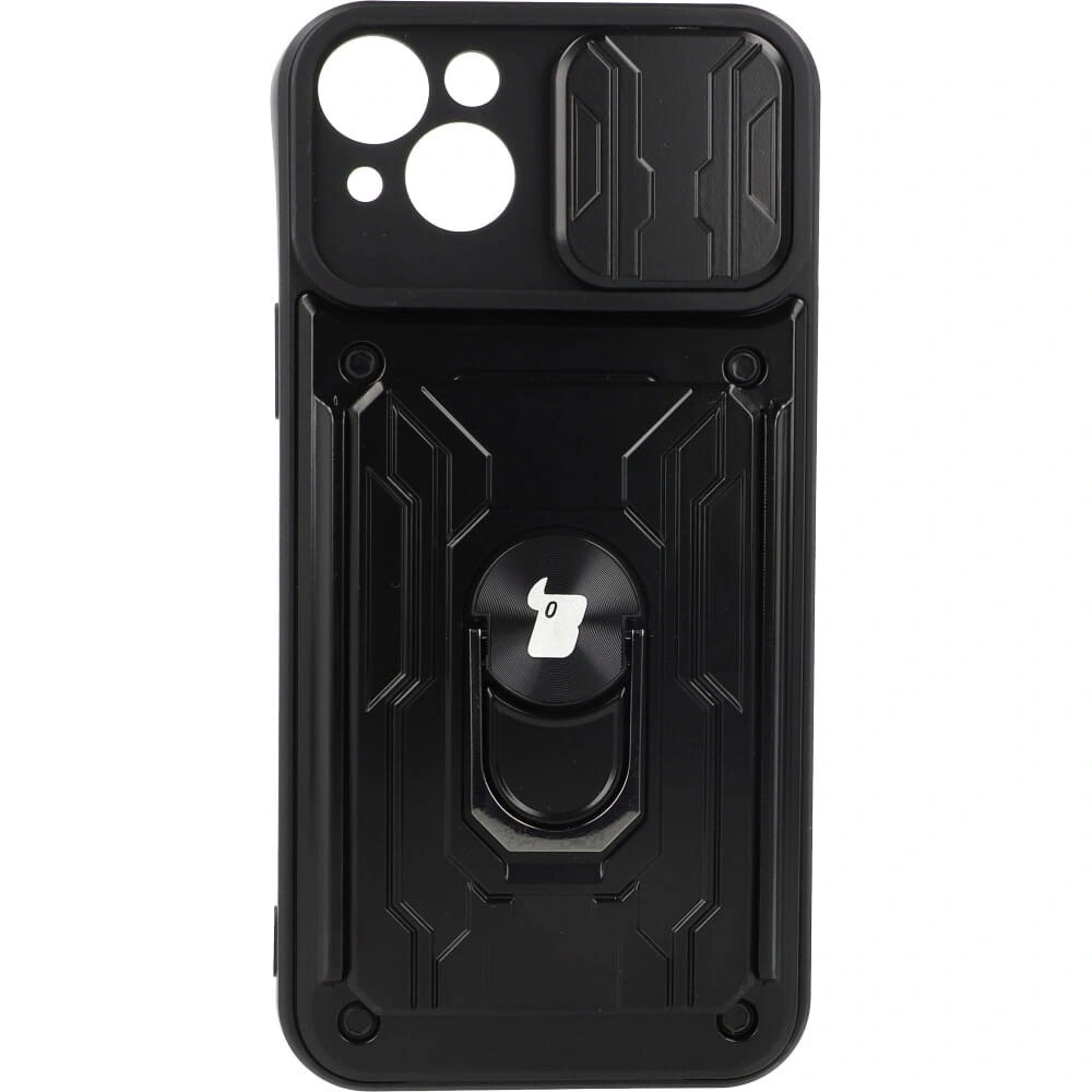Etui Bizon Case Camshield Card Slot Ring do Apple iPhone 14 Plus czarne