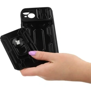 Kup Bizon Case Camshield Card Slot Ring Apple iPhone 14 Plus negru - BIZ214 - {ean13} - Sklep Home Screen