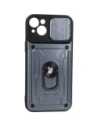 Bizon Case Camshield Kártyahely Gyűrű Apple iPhone 14 Plus szürke