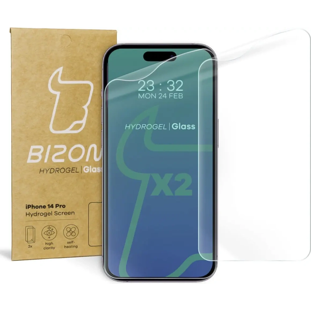 Folia hydrożelowa na ekran Bizon Glass Hydrogel Apple iPhone 14 Pro [2 PACK]