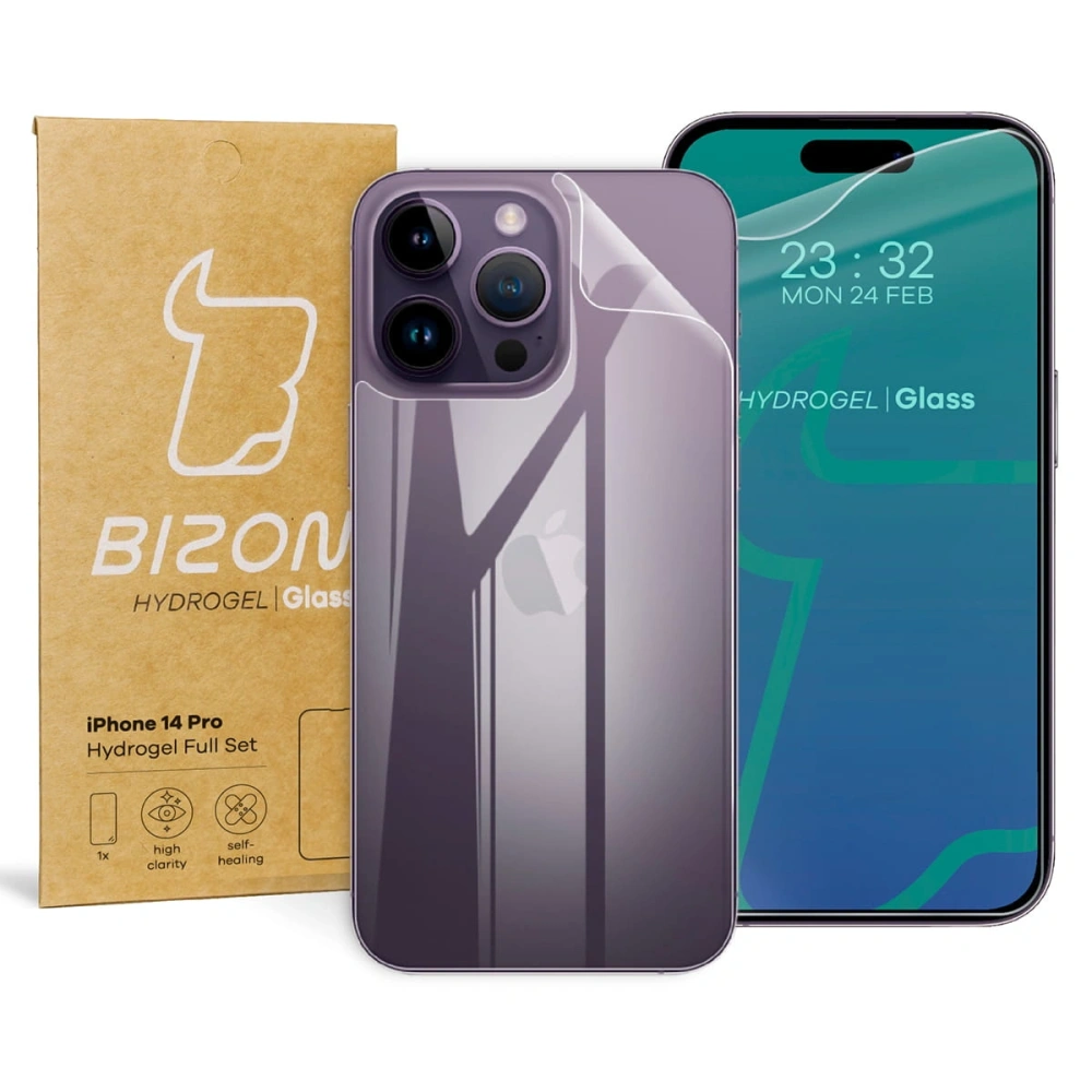 Folia hydrożelowa na tył i przód Bizon Glass Hydrogel Apple iPhone 14 Pro