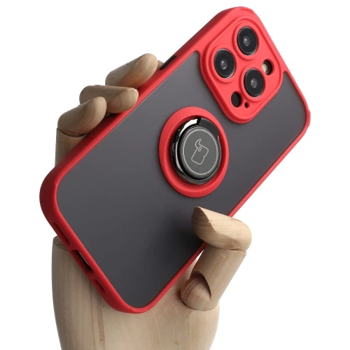 Buy Bizon Case Hybrid Ring Apple iPhone 14 Pro smoky with a red frame - BIZ229 - {ean13} - Home Screen Store Europe