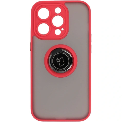 Buy Bizon Case Hybrid Ring Apple iPhone 14 Pro smoky with a red frame - BIZ229 - {ean13} - Home Screen Store Europe