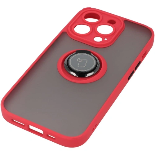 Buy Bizon Case Hybrid Ring Apple iPhone 14 Pro smoky with a red frame - BIZ229 - {ean13} - Home Screen Store Europe