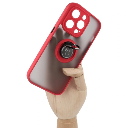 Buy Bizon Case Hybrid Ring Apple iPhone 14 Pro smoky with a red frame - BIZ229 - {ean13} - Home Screen Store Europe
