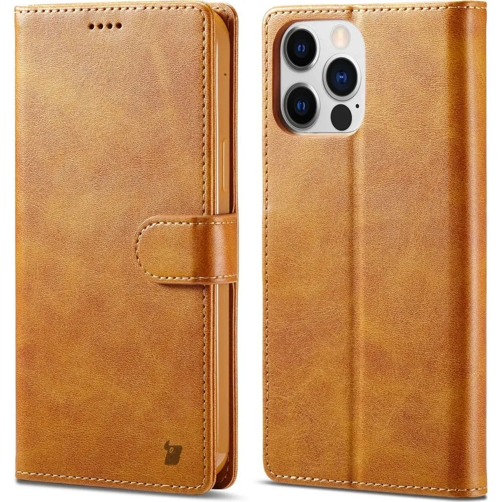 Etui Bizon Case Wallet do Apple iPhone 14 Pro jasnobrązowe