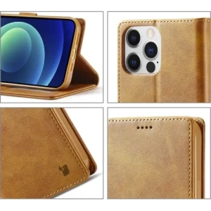 Kup Etui Bizon Case Wallet do Apple iPhone 14 Pro jasnobrązowe - BIZ230 - {ean13} - Sklep Home Screen