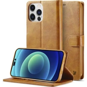 Kup Etui Bizon Case Wallet do Apple iPhone 14 Pro jasnobrązowe - BIZ230 - {ean13} - Sklep Home Screen