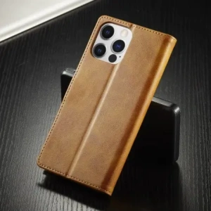 Kup Etui Bizon Case Wallet do Apple iPhone 14 Pro jasnobrązowe - BIZ230 - {ean13} - Sklep Home Screen