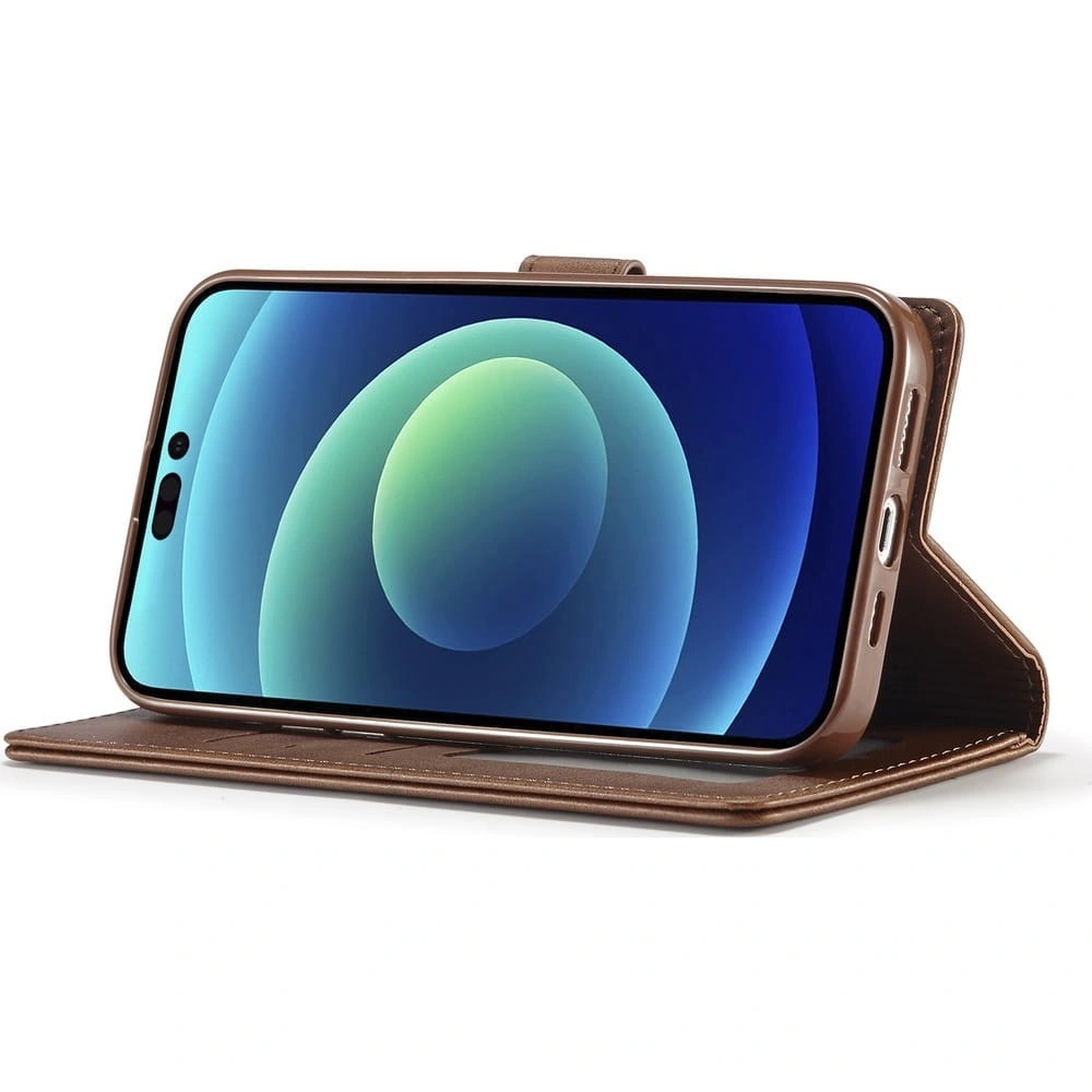 Etui Bizon Case Wallet do Apple iPhone 14 Pro ciemnobrązowe