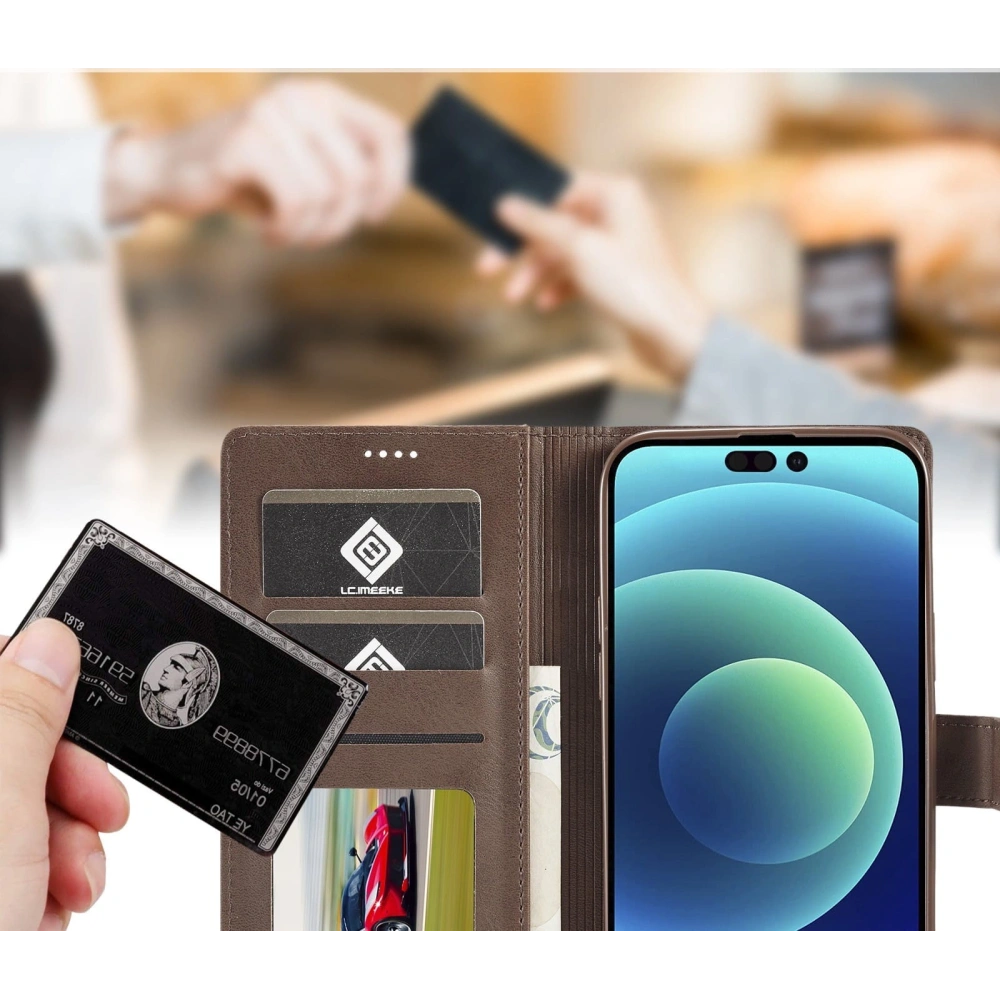 Etui Bizon Case Wallet do Apple iPhone 14 Pro ciemnobrązowe