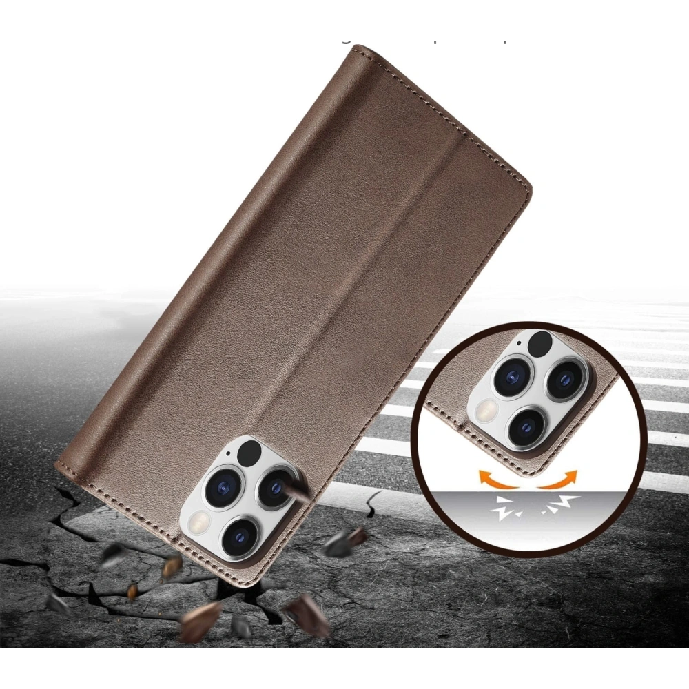 Etui Bizon Case Wallet do Apple iPhone 14 Pro ciemnobrązowe