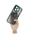 Kup Etui z uchwytem na palec Bizon Case Hybrid Ring do Apple iPhone 14 Pro kouřové s tmavozeleným rámem - BIZ233 - {ean13} - Sklep Home Screen