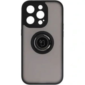Kup Etui z uchwytem na palec Bizon Case Hybrid Ring do Apple iPhone 14 Pro przydymione z czarną ramką - BIZ234 - {ean13} - Sklep Home Screen