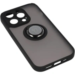 Kup Etui z uchwytem na palec Bizon Case Hybrid Ring do Apple iPhone 14 Pro przydymione z czarną ramką - BIZ234 - {ean13} - Sklep Home Screen