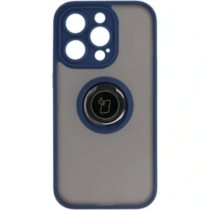 Kup Etui z uchwytem na palec Bizon Case Hybrid Ring do Apple iPhone 14 Pro przydymione z granatową ramką - BIZ235 - {ean13} - Sklep Home Screen