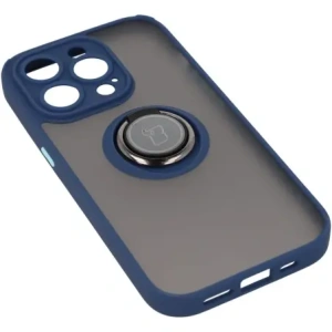 Kup Etui z uchwytem na palec Bizon Case Hybrid Ring do Apple iPhone 14 Pro przydymione z granatową ramką - BIZ235 - {ean13} - Sklep Home Screen