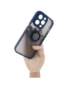 Kup Etui z uchwytem na palec Bizon Case Hybrid Ring do Apple iPhone 14 Pro przydymione z granatową ramką - BIZ235 - {ean13} - Sklep Home Screen