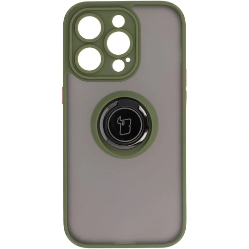 Buy Bizon Case Hybrid Ring Apple iPhone 14 Pro smoky with a green frame - BIZ238 - {ean13} - Home Screen Store Europe