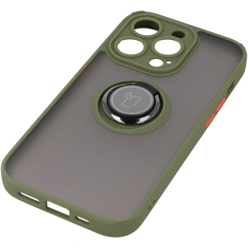 Buy Bizon Case Hybrid Ring Apple iPhone 14 Pro smoky with a green frame - BIZ238 - {ean13} - Home Screen Store Europe