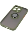 Buy Bizon Case Hybrid Ring Apple iPhone 14 Pro smoky with a green frame - BIZ238 - {ean13} - Home Screen Store Europe
