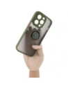 Buy Bizon Case Hybrid Ring Apple iPhone 14 Pro smoky with a green frame - BIZ238 - {ean13} - Home Screen Store Europe