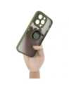 Buy Bizon Case Hybrid Ring Apple iPhone 14 Pro smoky with a green frame - BIZ238 - {ean13} - Home Screen Store Europe