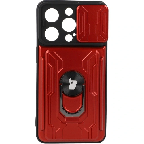 Kup Bizon Case Camshield Kartensteckplatz Ring Apple iPhone 14 Pro rot - BIZ240 - {ean13} - Sklep Home Screen