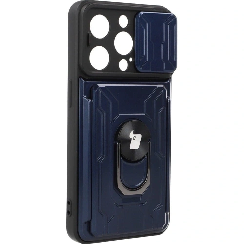 Kup Bizon Case Camshield Kartensteckplatz Ring Apple iPhone 14 Pro marineblau - BIZ241 - {ean13} - Sklep Home Screen