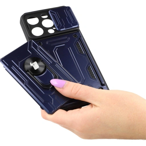 Kup Bizon Case Camshield Kartensteckplatz Ring Apple iPhone 14 Pro marineblau - BIZ241 - {ean13} - Sklep Home Screen